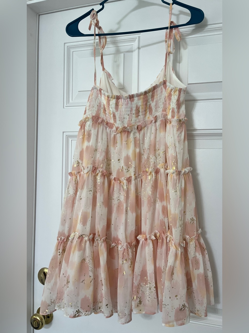 Pink orange gold & white dress Buddy Love large - Picture 3 of 7